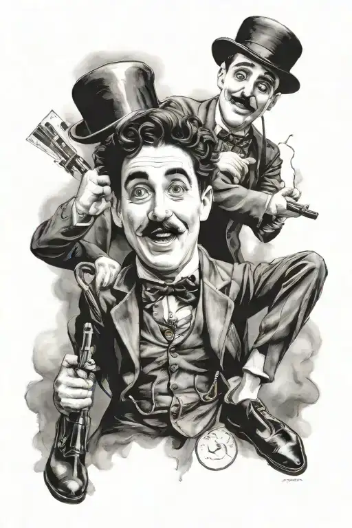 charlie chaplin modern time   tattoo design idea