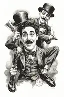 charlie chaplin modern time   tattoo design idea