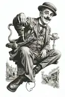 charlie chaplin modern time   tattoo design idea