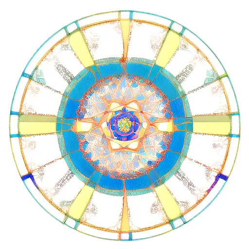 Create a geometric mandala design inspired by Japanese architecture with subtle koi fish elements tattoo design idea