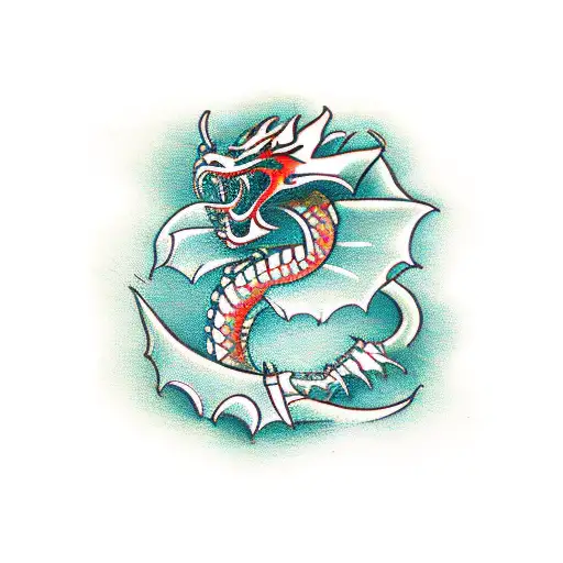 biomechanic dragon tattoo design idea