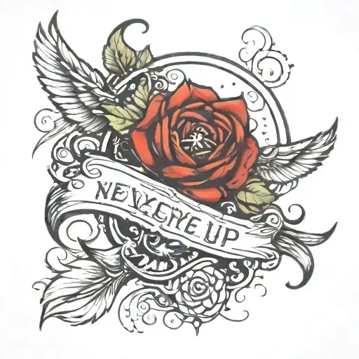 never give up on your dreams tattoo design idea