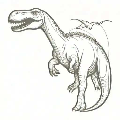 Brachiosaurus riding a sharks back tattoo tattoo design idea