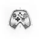 A minimalist dotwork tattoo of a gaming controller with subtle Fortnite elements incorporated tattoo design idea