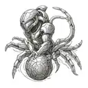 Samus Aran spider ball morphing tattoo design idea