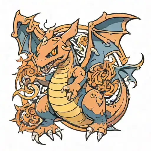 charizard pokémon tattoo design idea