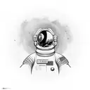 astronaut floating in space tattoo design idea