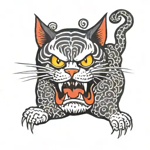 Satan Cat tattoo design idea