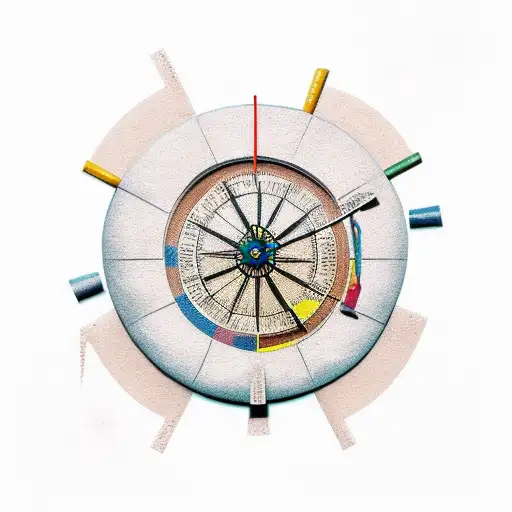 sand clock tattoo design idea