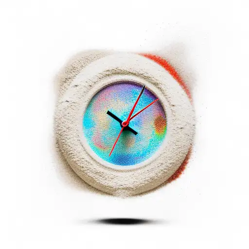 good ando Bad+ equilibrium+ sand clock tattoo design idea