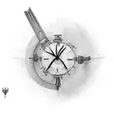 sand clock tattoo design idea