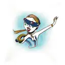 Charming portrait of Sally the rag doll dancing with her beloved Jack tattoo design idea