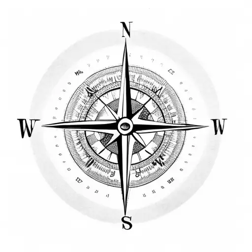 compass with cross tattoo design idea