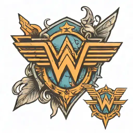 wonder woman logo, wonder woman symbol tattoo design idea