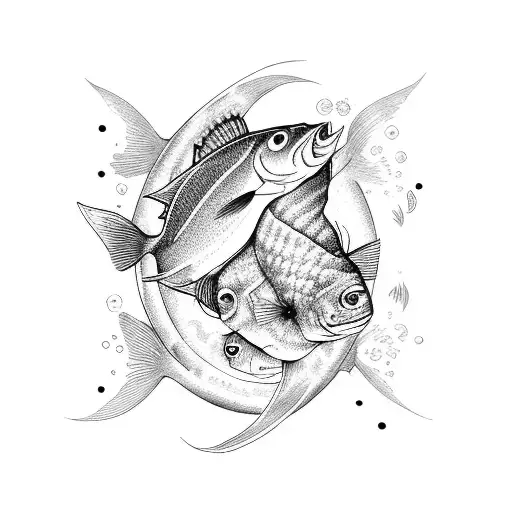 aquarius and fish are brothers tattoo design idea