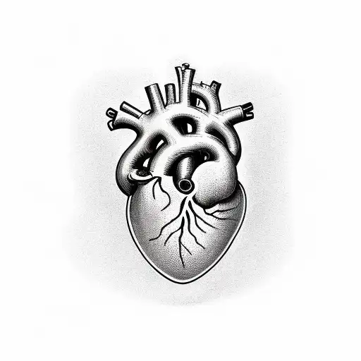 human Heart fused with a stop watch turning to sand tattoo design idea