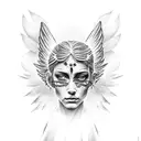 number 8 with angel halo on top tattoo design idea