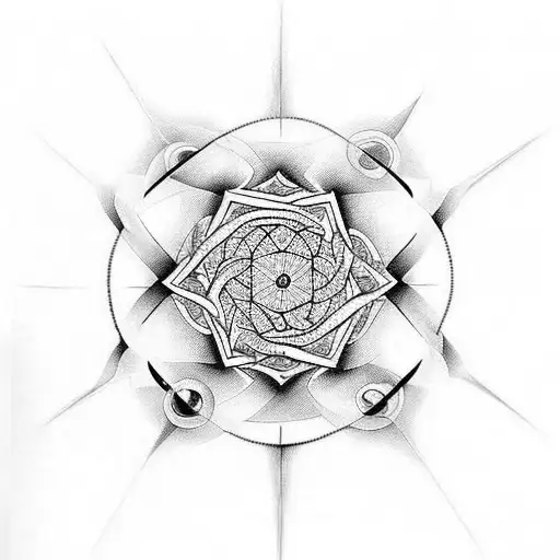 tattoo in the syle of salvidor dali that includes sacred geometry  tattoo design idea