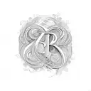 D and B letters combined cursive style tattoo design idea
