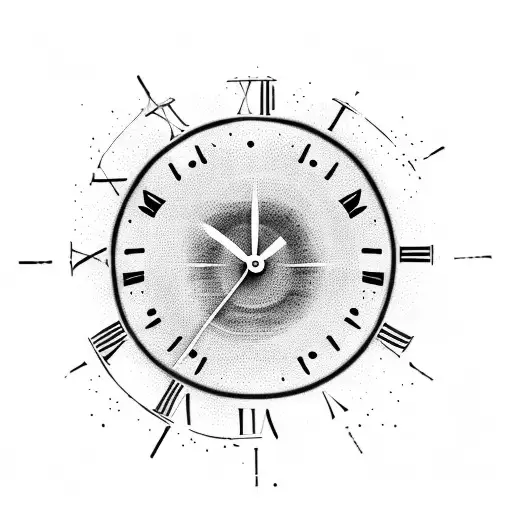 clock fading away tattoo design idea