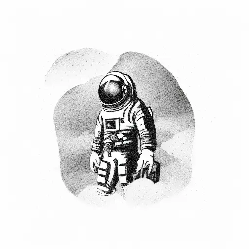 man wandering in space  tattoo design idea