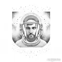 man wandering in space  tattoo design idea