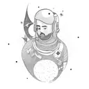 man wandering in space  tattoo design idea