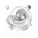 man wandering in space  tattoo design idea