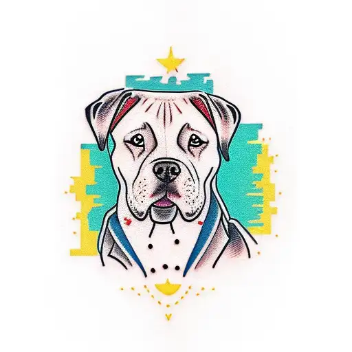 labrador and pit bull  tattoo design idea