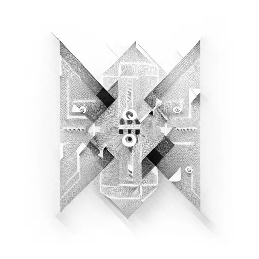 A futuristic puzzle piece merging with circuitry tattoo design idea