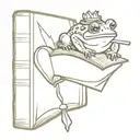 witchy toad on spell books tattoo design idea