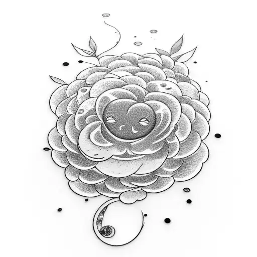 murakami Flower with smiley face tattoo design idea