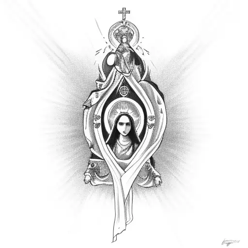 immaculate heart of mary tattoo design idea