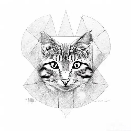 caged cat tattoo design idea