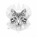 caged cat tattoo design idea