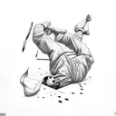 Capoeira roda with rap lyrics written around it tattoo design idea