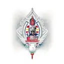 Erzengel michael in plattenrüstung mit schild und schwert tattoo design idea