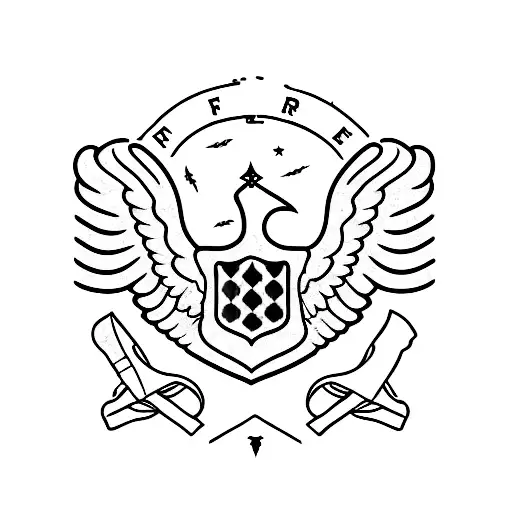 Air Force wings intertwined with hiking boot prints tattoo design idea