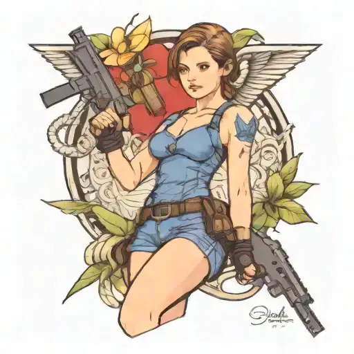 Jill Valentine from Resident Evil tattoo design idea