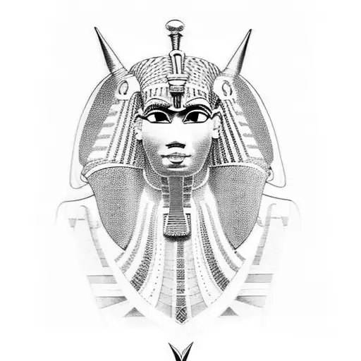 a 3/4 sleeve with horizontal rows. It should be Egyptian themed with Hieroglyphs, sphinx and pyramids but also include o tattoo design idea