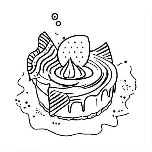 time stamp 1:00 with a mini slice of cheesecake tattoo design idea