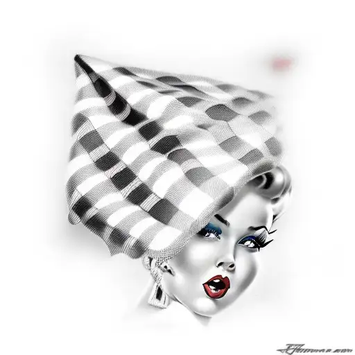 pinup girl with checkered flags tattoo design idea
