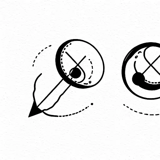 two mirrors facing each other with a lightbulb between them  tattoo design idea