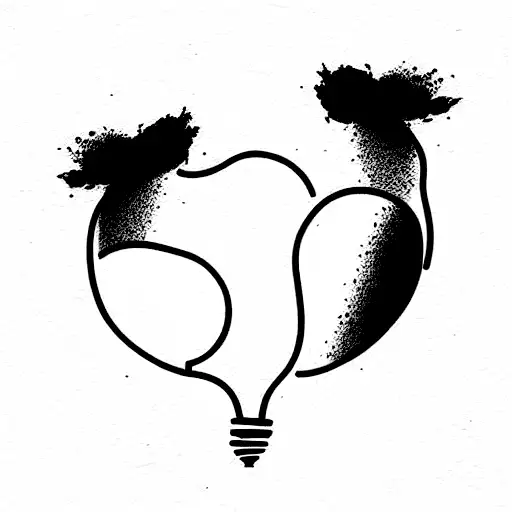 two mirrors facing each other with a lightbulb between them  tattoo design idea
