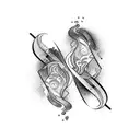 two mirrors facing each other tattoo design idea