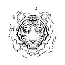 tiger with fire weapon tattoo design idea