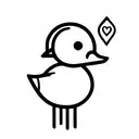innocent looking, small duck (not too detailed feature) holding a knife) tattoo design idea