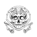 lego skeleton disassembled  tattoo design idea