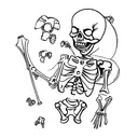 lego skeleton disassembled  tattoo design idea