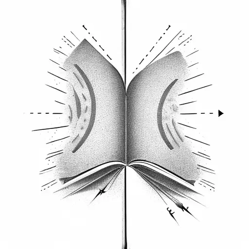 An open book with a trail of footprints leading into it, representing the love for learning and exploration tattoo design idea